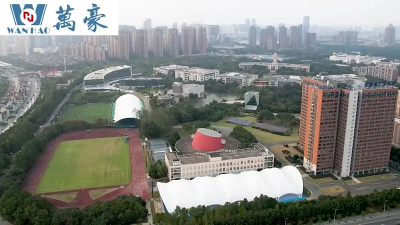 萬豪制造-寧波諾丁漢大學籃球場、網(wǎng)球場膜結(jié)構(gòu)頂棚